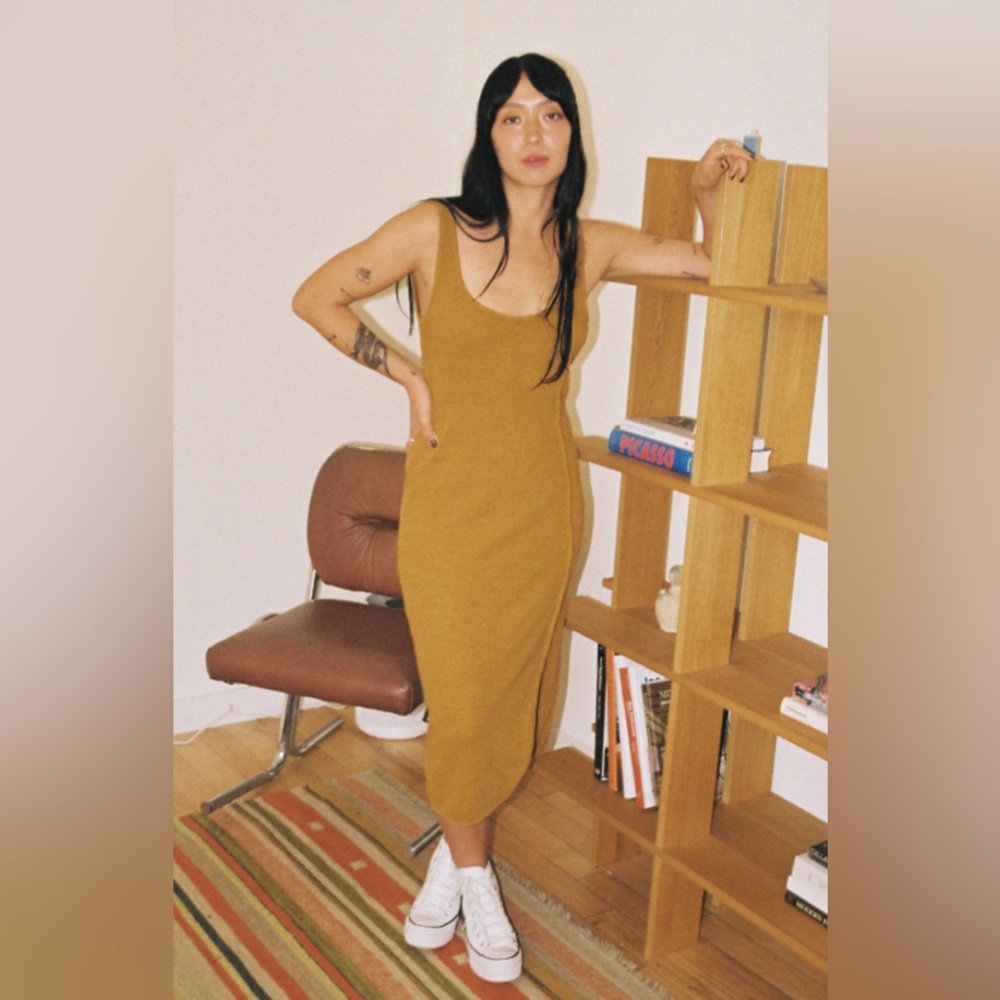 Back Beat Co Hemp Sport Rib Dress in Ginger XXL